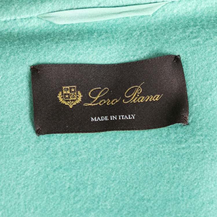 Pre Owned Loro Piana Mint Green Cashmere & Leather Belted Cape M