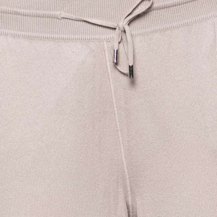 Pre Owned Loro Piana Beige Cashmere Waist Tie Detail Joggers S