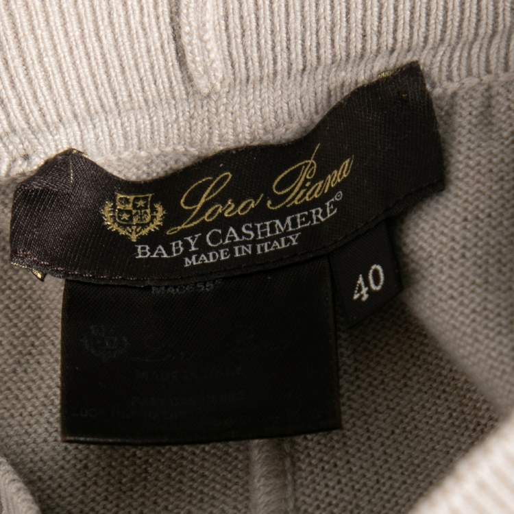 Pre Owned Loro Piana Beige Cashmere Waist Tie Detail Joggers S