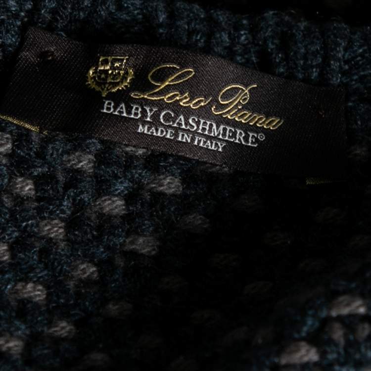 Pre Owned Loro Piana Blue Cashmere Knit Sweater M