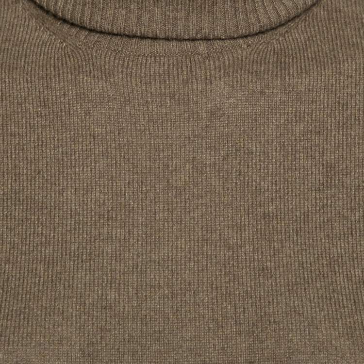 Pre Owned Loro Piana Brown Cashmere Turtleneck Sweater M