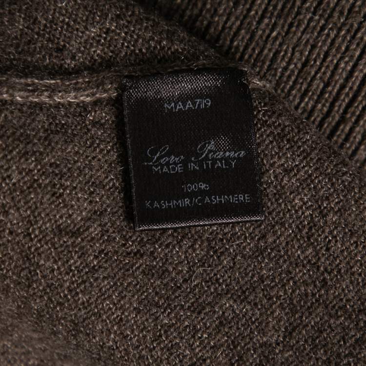 Pre Owned Loro Piana Brown Cashmere Knit Turtleneck Sweater M