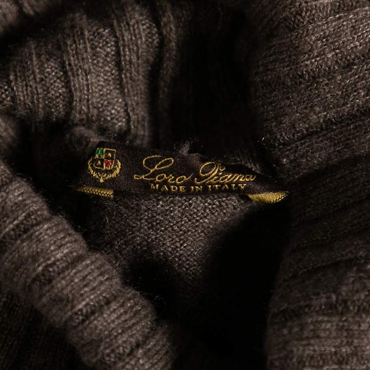 Pre Owned Loro Piana Brown Cashmere Knit Turtleneck Sweater M