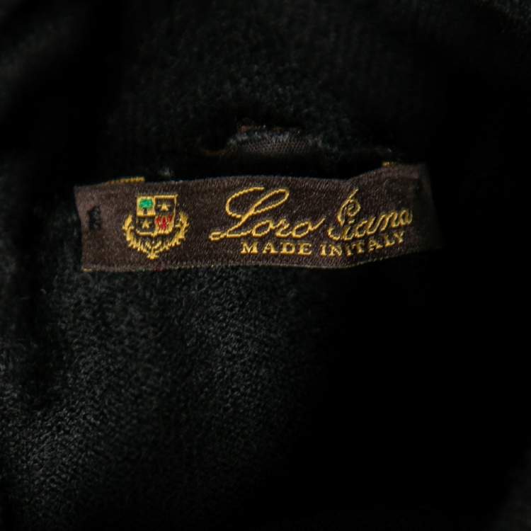 Pre Owned Loro Piana Black Cashmere Turtleneck Pullover Top M