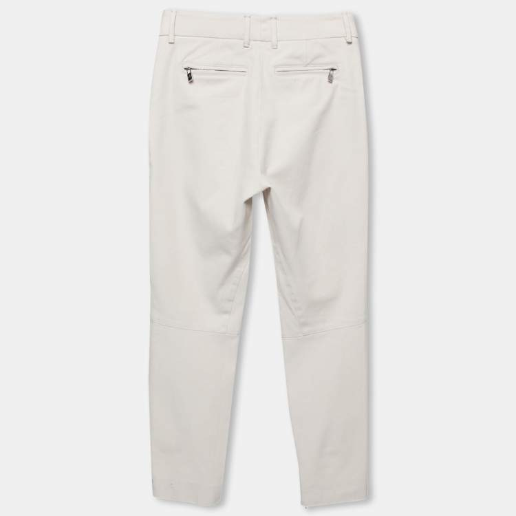 Pre Owned Loro Piana Cream Cotton Stretch Jodhpur Trousers S