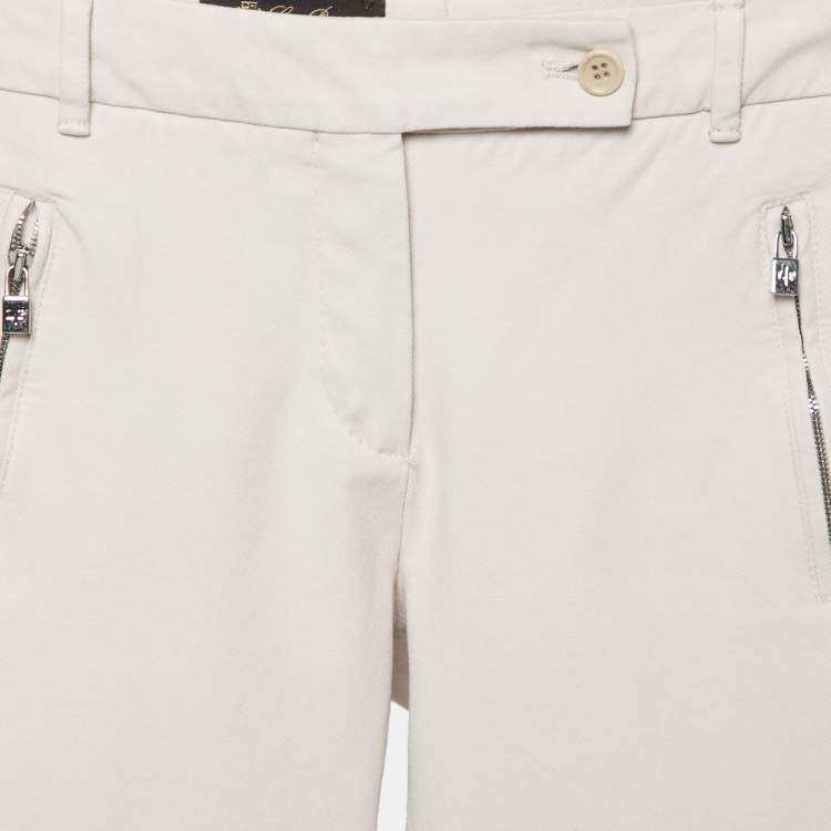 Pre Owned Loro Piana Cream Cotton Stretch Jodhpur Trousers S