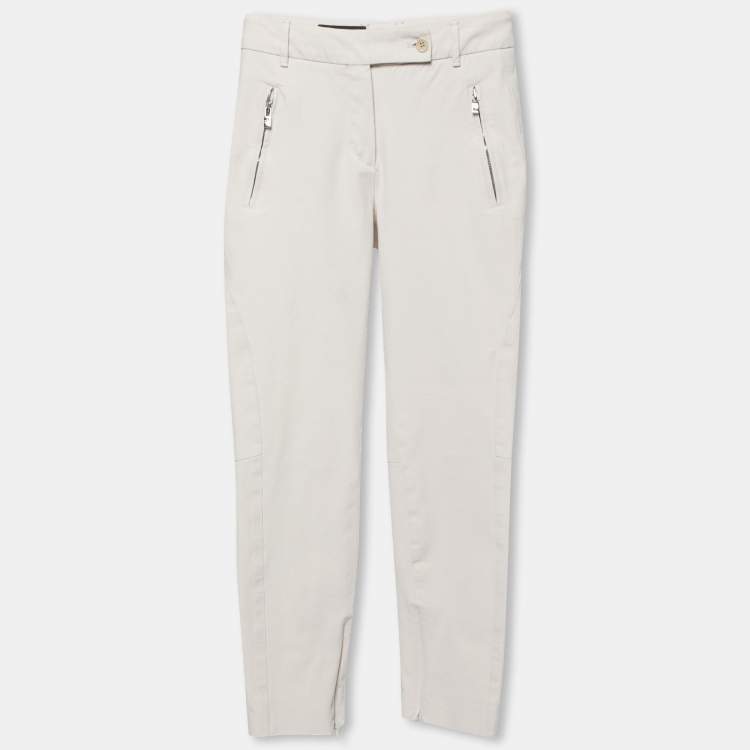 Pre Owned Loro Piana Cream Cotton Stretch Jodhpur Trousers S