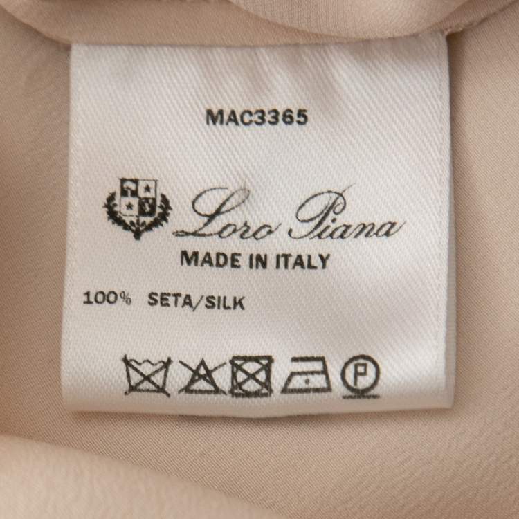 Pre Owned Loro Piana Light Pink Silk Concealed Button Shirt S