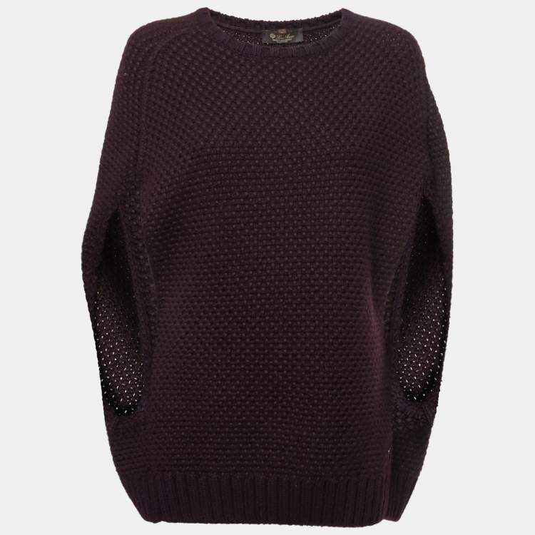 Pre Owned Loro Piana Purple Baby Cashmere Sweater Vest M