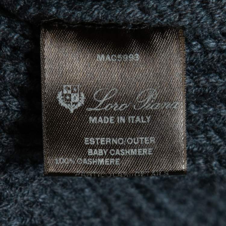 Pre Owned Loro Piana Grey Baby Cashmere Knit Poncho One Size
