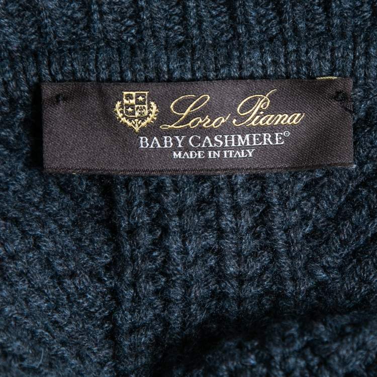 Pre Owned Loro Piana Grey Baby Cashmere Knit Poncho One Size