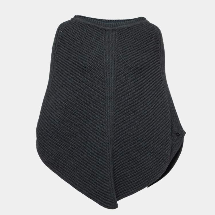 Pre Owned Loro Piana Grey Baby Cashmere Knit Poncho One Size