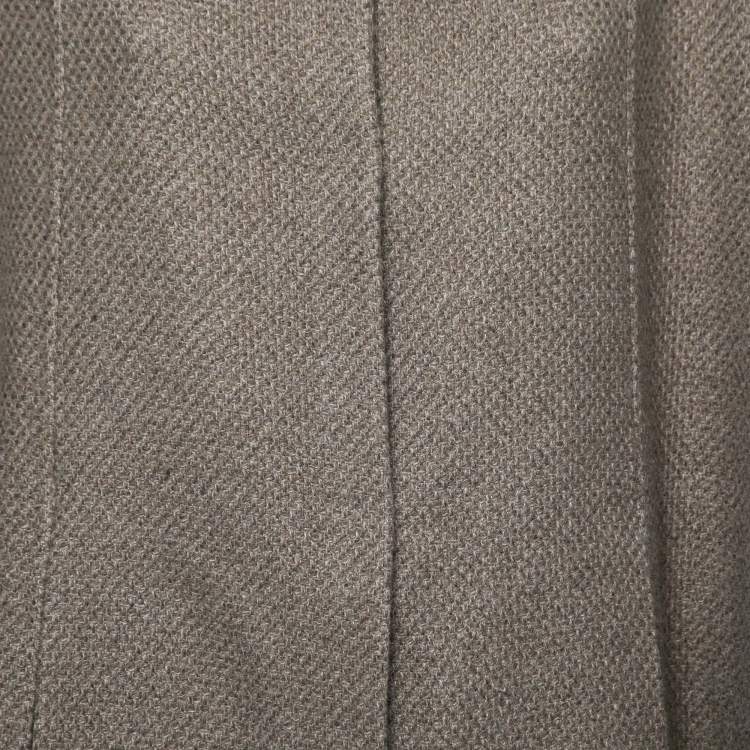 Pre Owned Loro Piana Brown Baby Cashmere Fur Trimmed Collar Cape Coat One Size