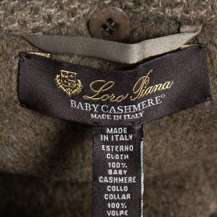 Pre Owned Loro Piana Brown Baby Cashmere Fur Trimmed Collar Cape Coat One Size