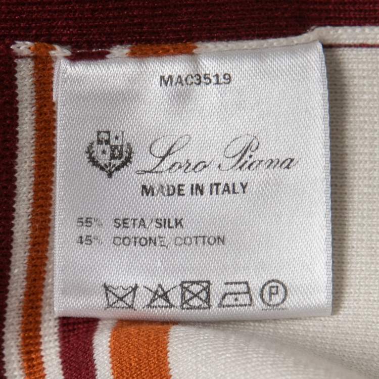 Pre Owned Loro Piana White Striped Patterned Knit Sleeveless Top S