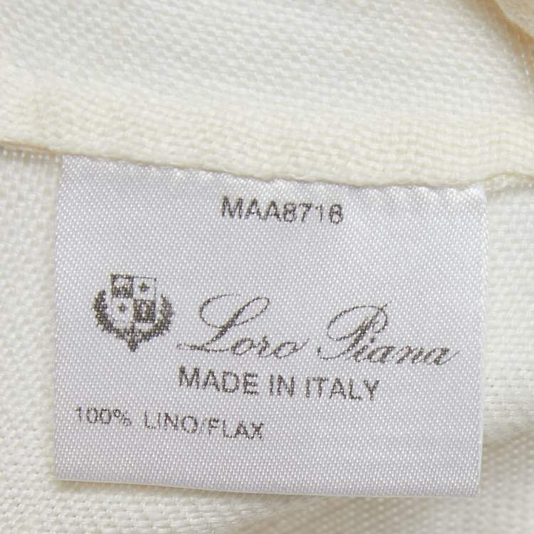 Pre Owned Loro Piana Cream Linen Button Front Shirt S