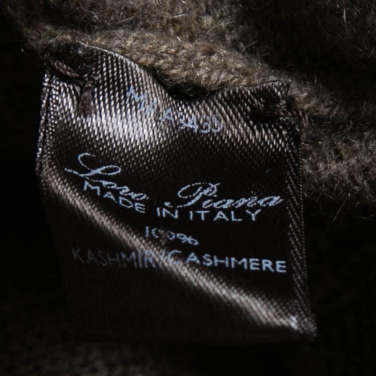 Pre Owned Loro Piana Dark Beige Cashmere Knit Turtleneck Sweater M