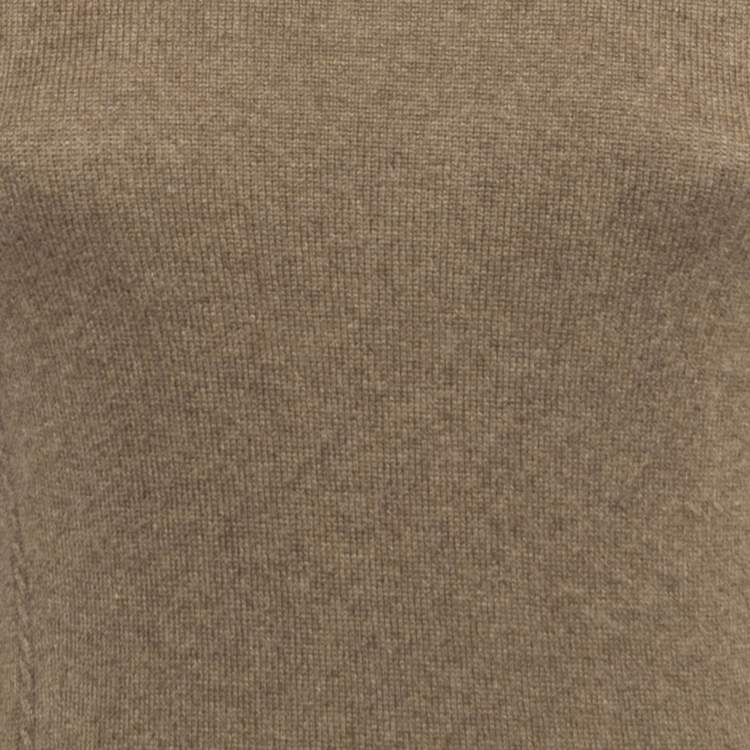 Pre Owned Loro Piana Dark Beige Cashmere Knit Turtleneck Sweater M