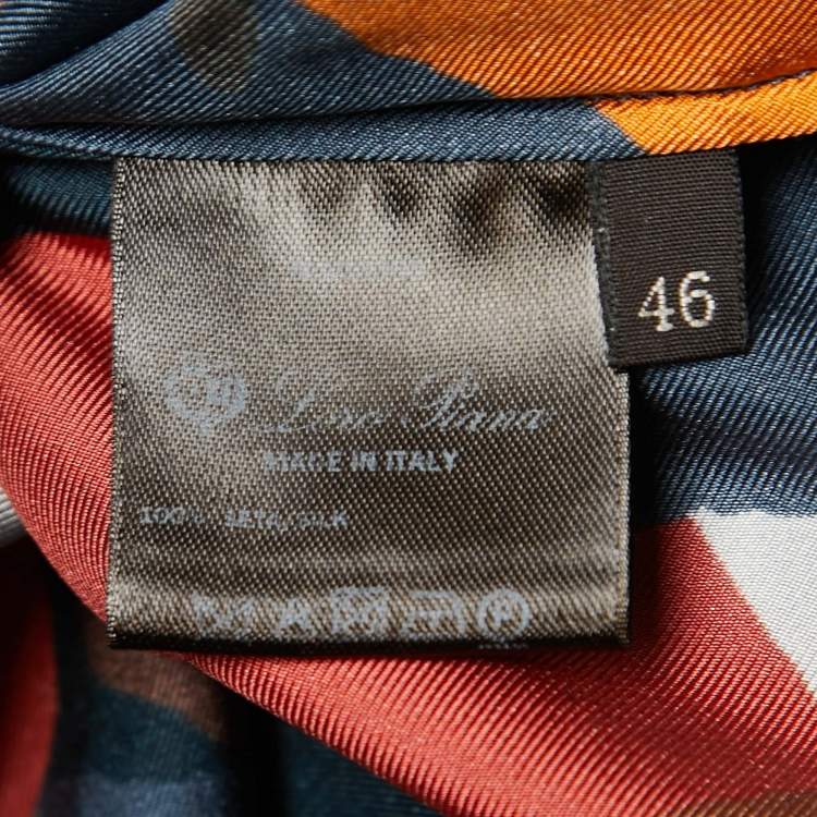 Pre Owned Loro Piana Multicolor Floral Printed Silk Button Front Shirt L