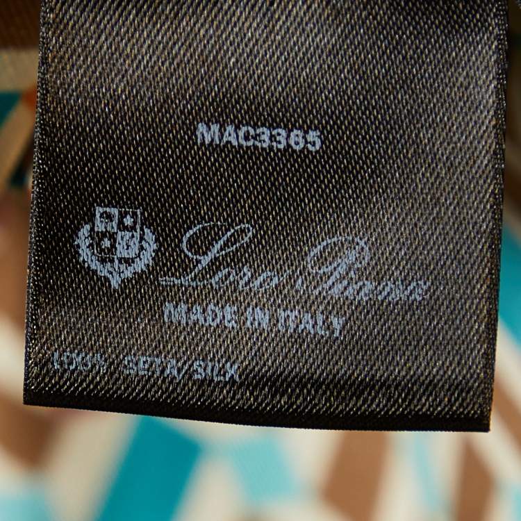 Pre Owned Loro Piana Multicolor Geometric Printed Silk Top M