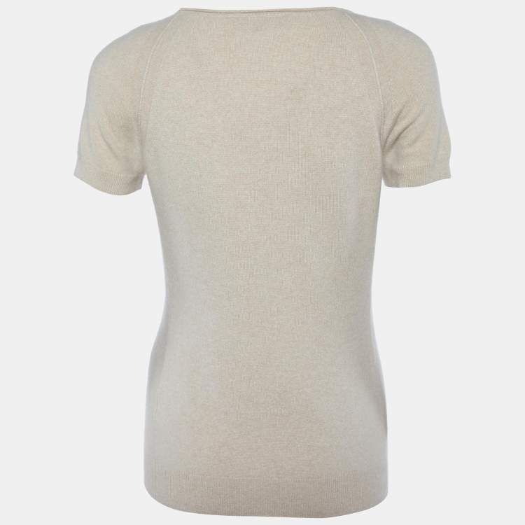 Pre Owned Loro Piana Beige Baby Cashmere Top M
