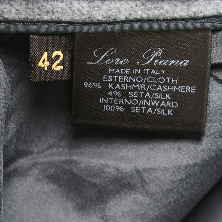 Pre Owned Loro Piana Grey Cashmere Straight Leg Trousers M