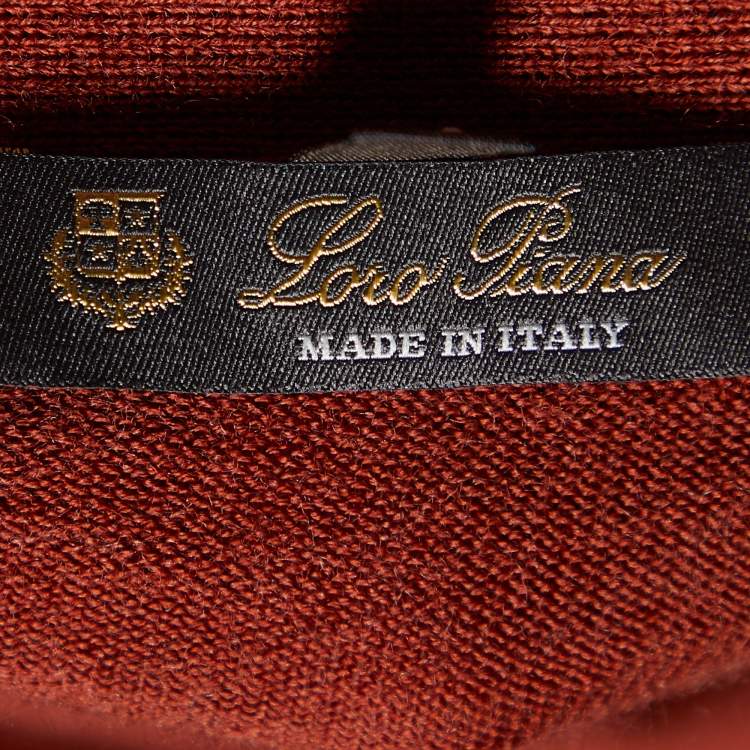 Pre Owned Loro Piana Brick Brown Virgin Wool Button Front Cardigan XS
