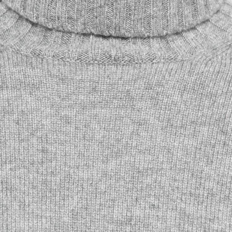 Pre Owned Loro Piana Grey Cashmere Turtleneck Sweater M