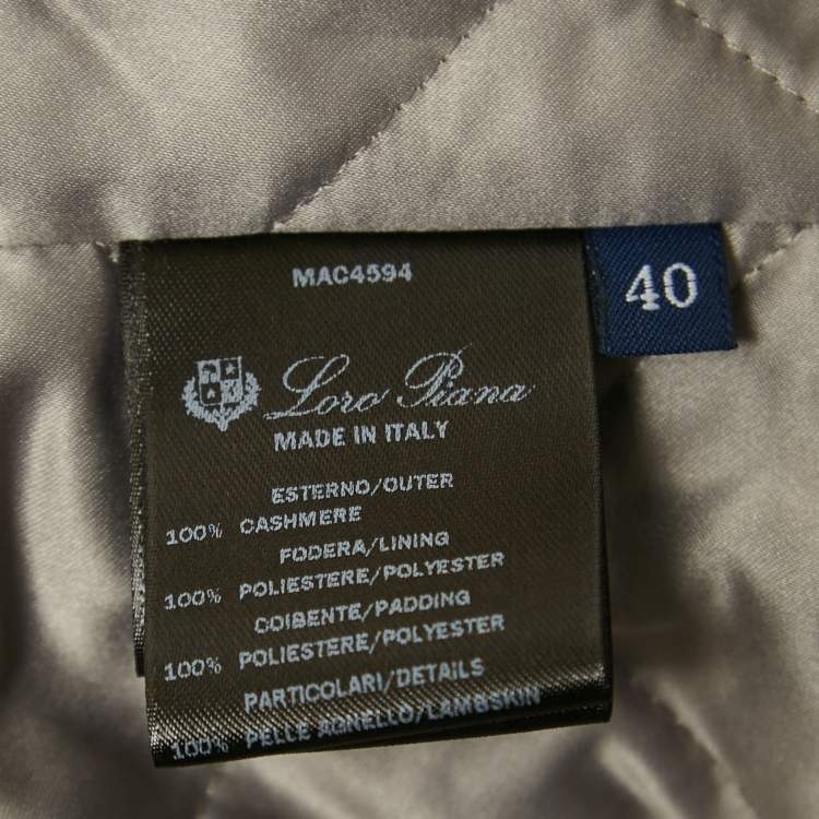 Pre Owned Loro Piana Purple Cashmere Fur Trimmed Hood Icery Long Coat S