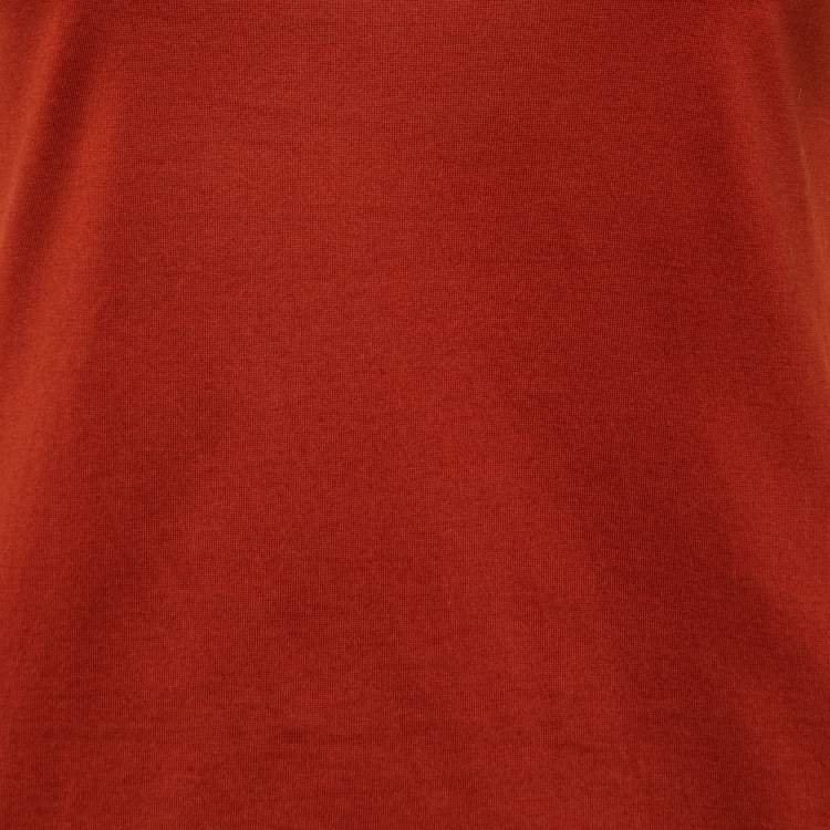 مملوكة مسبقًا Loro Piana Burnt Orange Cotton Knit Round Neck T-Shirt S
