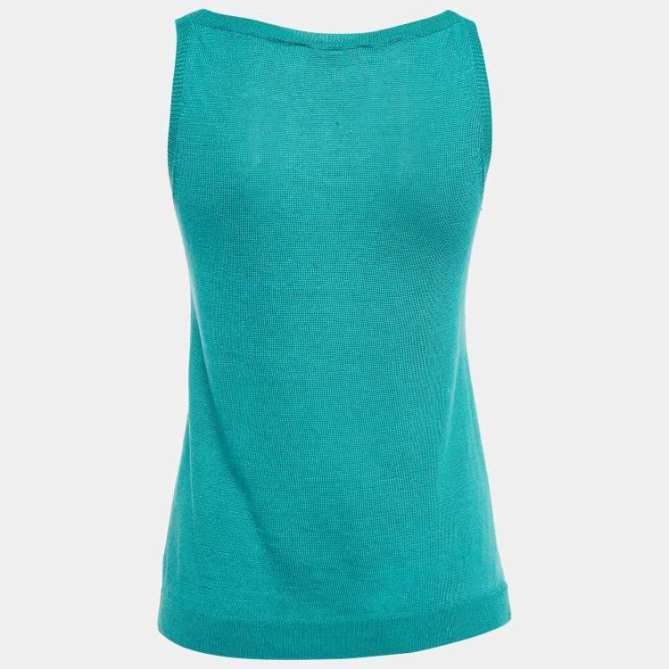 Pre Owned Loro Piana Green Linen Blend Tank Top S