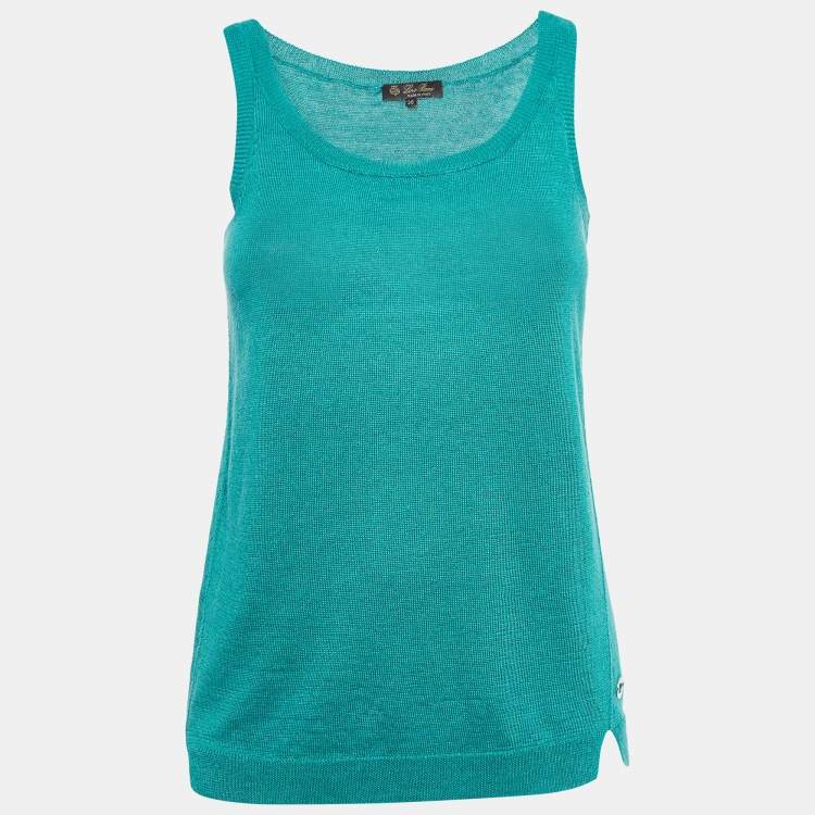 Pre Owned Loro Piana Green Linen Blend Tank Top S