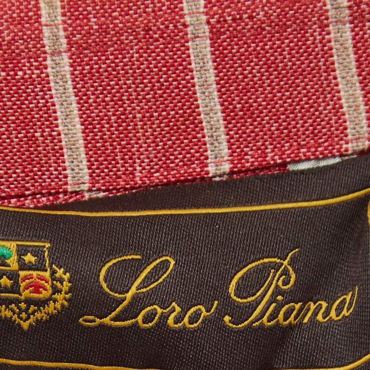 Pre Owned Loro Piana Red Striped Wool Blend Blazer M