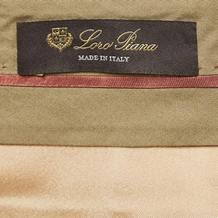 Pre Owned Loro Piana Brown Linen Fringed Shorts S