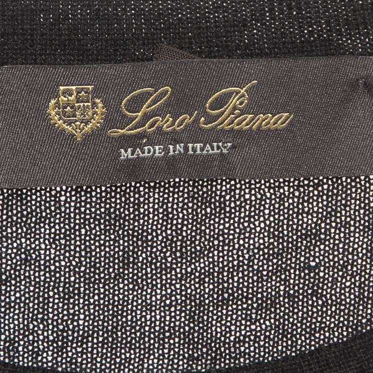 Pre Owned Loro Piana Black Cashmere Round Neck Sweater L