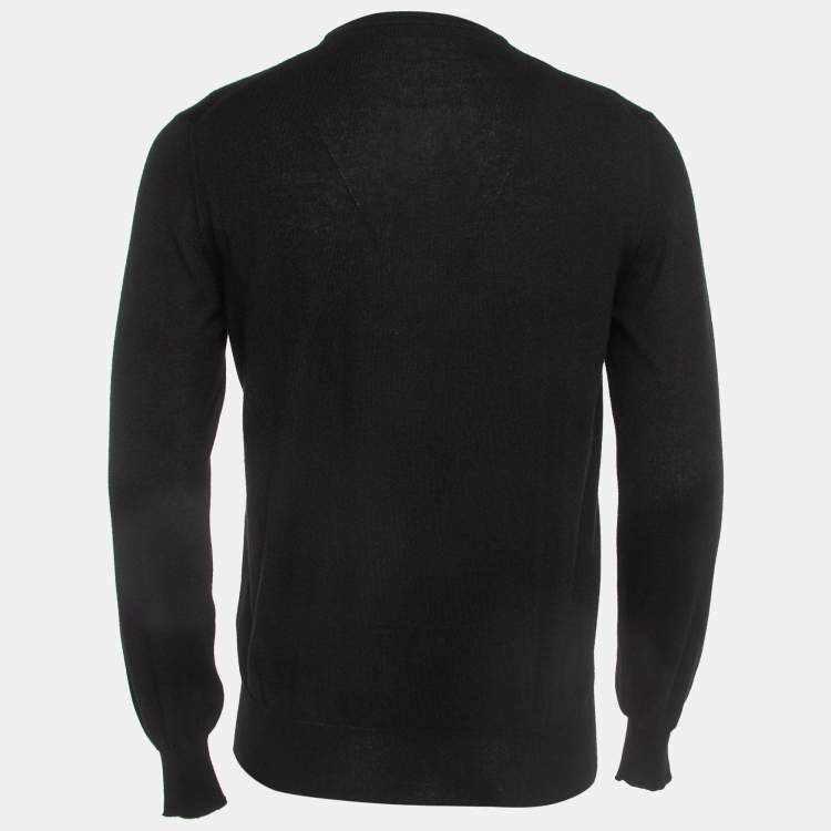 Pre Owned Loro Piana Black Cashmere Round Neck Sweater L
