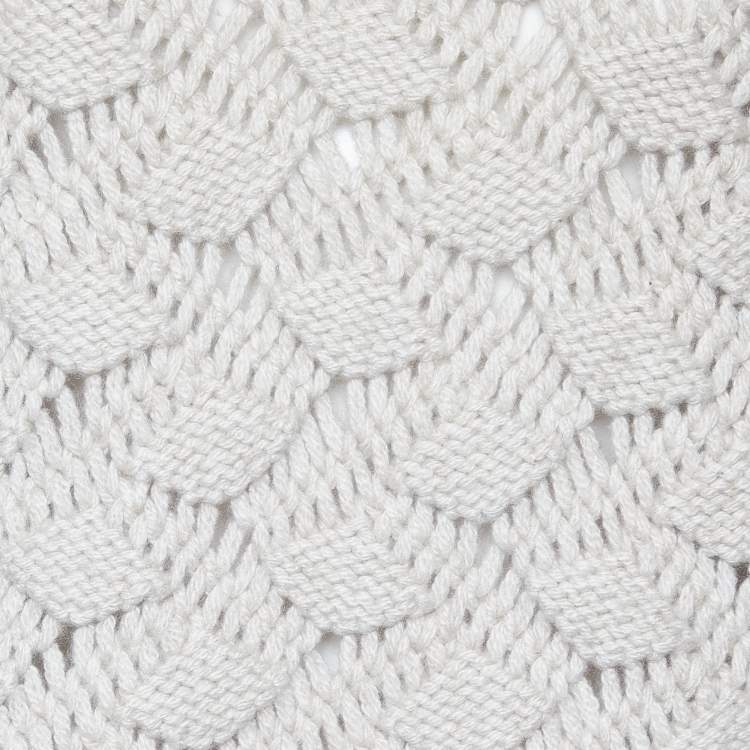 Pre Owned Loro Piana Pale Grey Chunky Cashmere Knit Sweater M