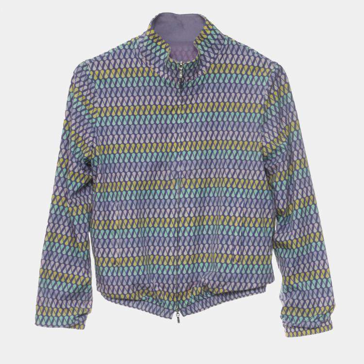 Pre Owned Loro Piana Multicolor Printed Bomber Jacket Girls Size 12
