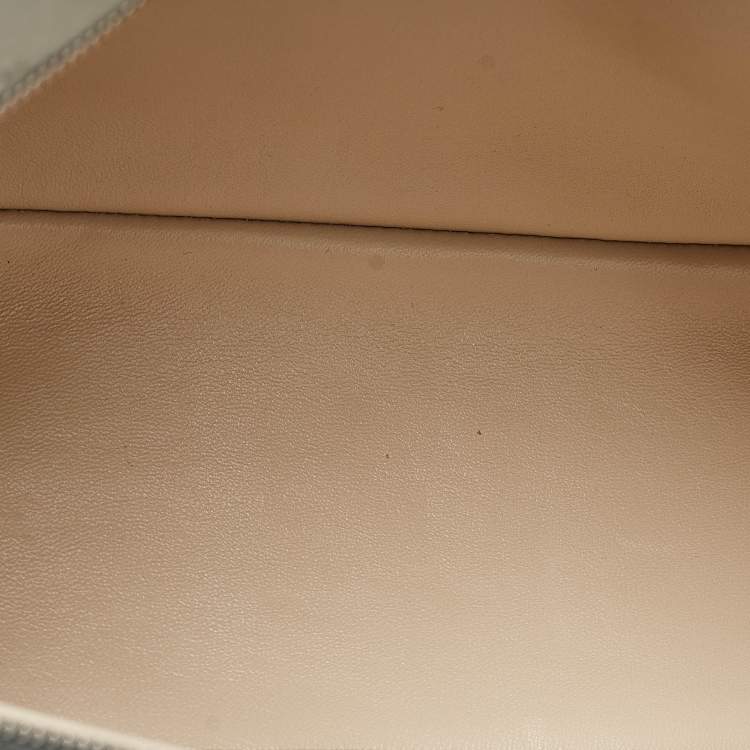 Pre Owned Loro Piana Light Green Ostrich Leather Extra Pocket L27 Pouch Bag
