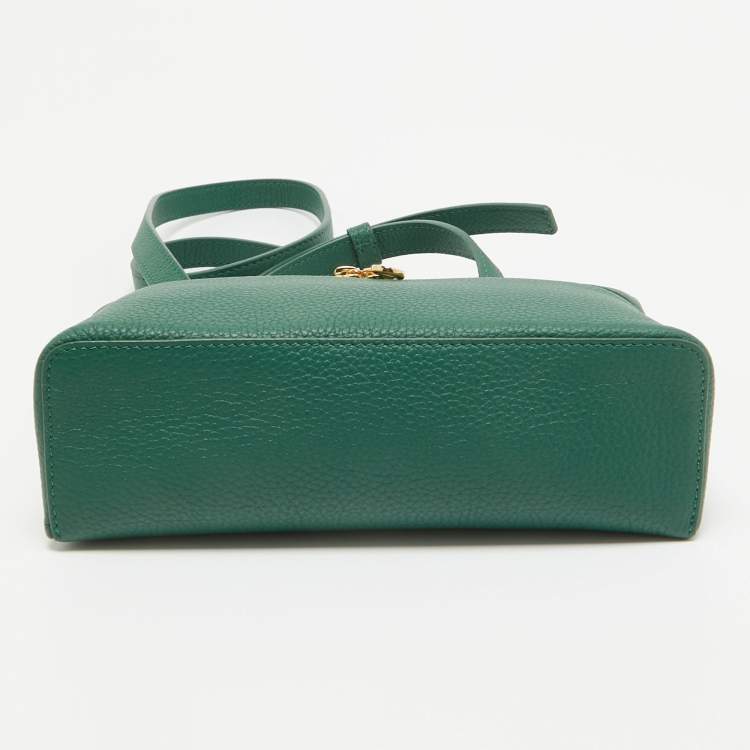 Pre Owned Loro Piana Green Leather Zip L19 Pouch
