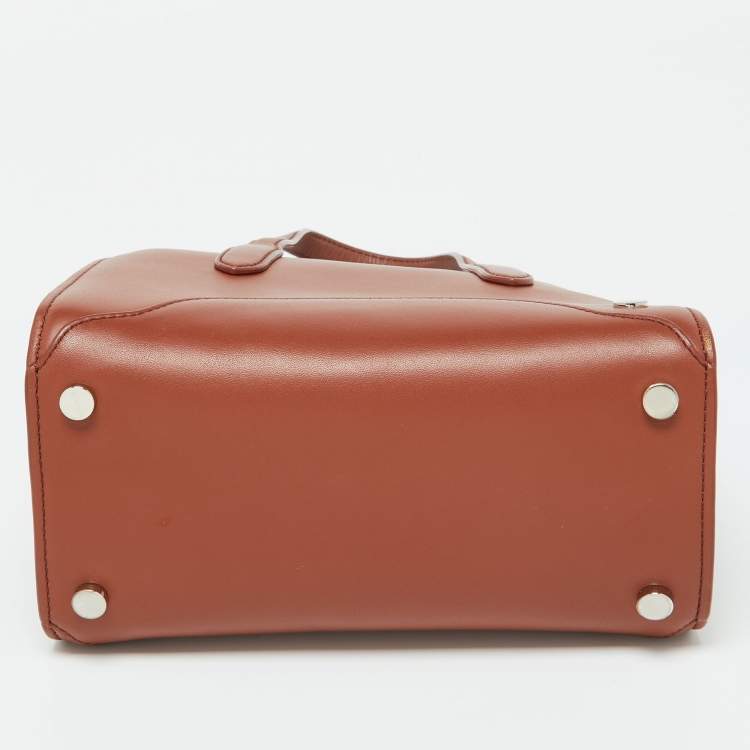 Pre Owned Loro Piana Brown Leather Mini Sesia Satchel