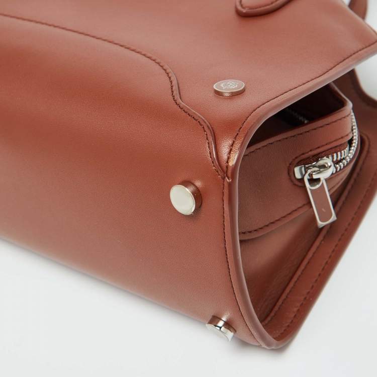 Pre Owned Loro Piana Brown Leather Mini Sesia Satchel