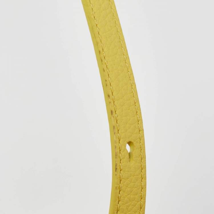 Pre Owned Loro Piana Yellow Leather Medium Sesia Tote