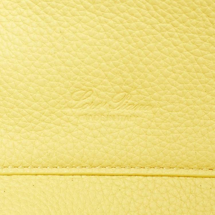 Pre Owned Loro Piana Yellow Leather Medium Sesia Tote
