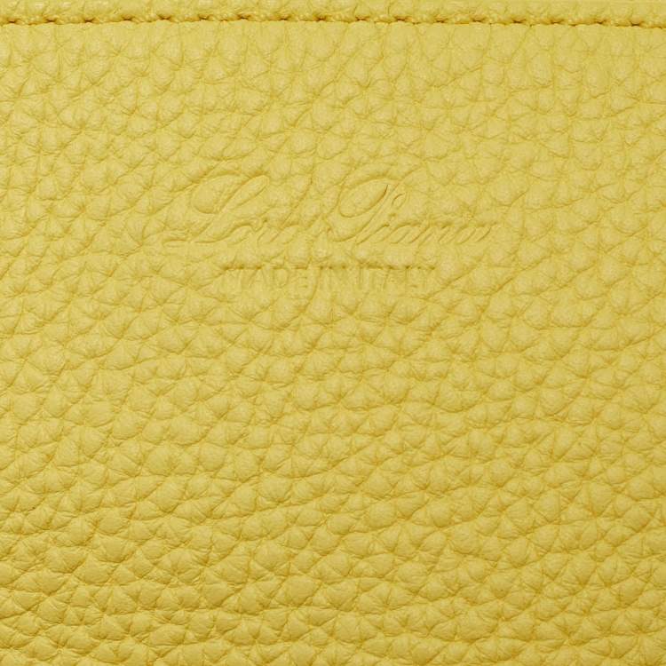 Pre Owned Loro Piana Yellow Leather Medium Sesia Tote