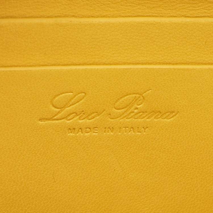 Pre Owned Loro Piana Yellow Ostrich Mini Clui Crossbody Bag