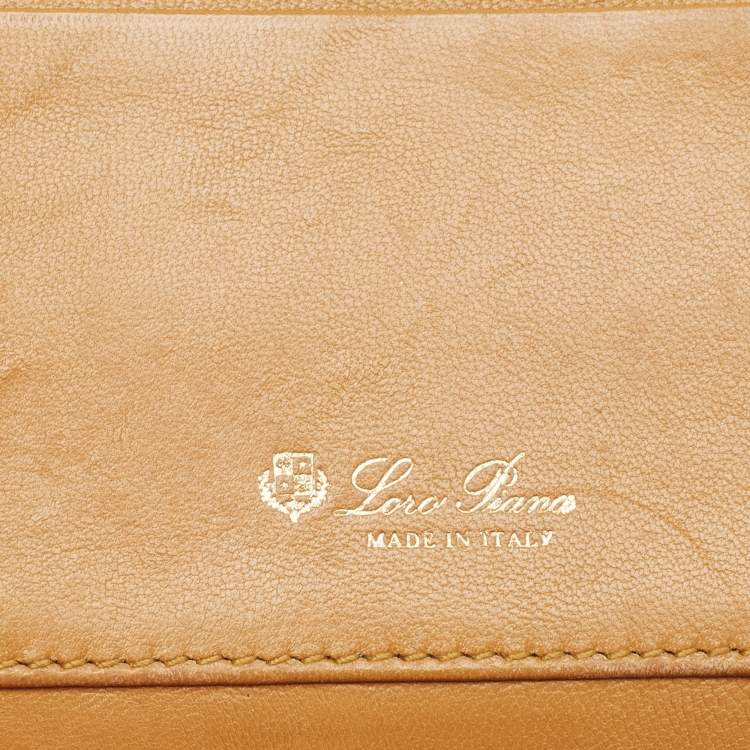 Pre Owned Loro Piana Yellow Crocodile Compact Wallet