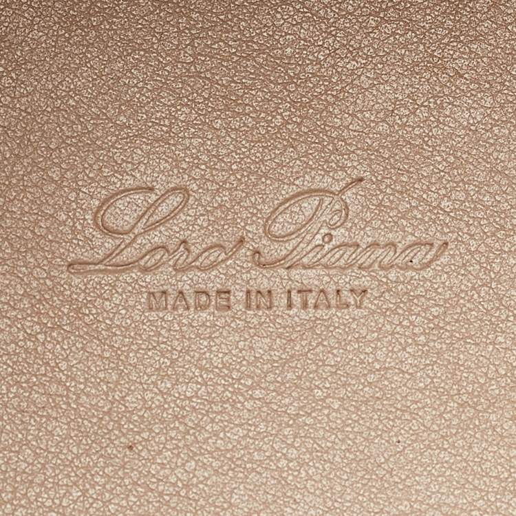 Pre Owned Loro Piana Beige Leather Woven  Bucket Bag