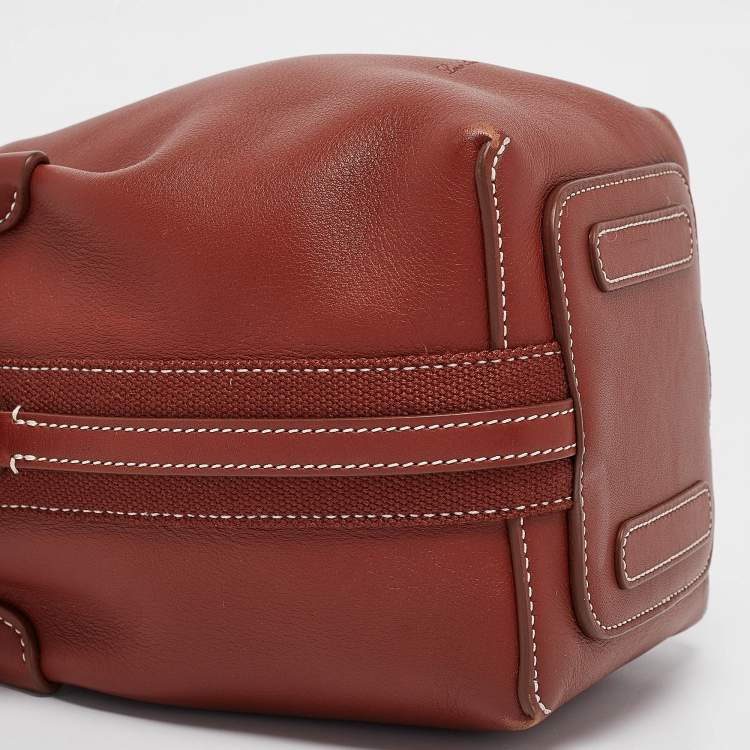 Pre Owned Loro Piana Brick Brown Leather Micro Bale Shoulder Bag