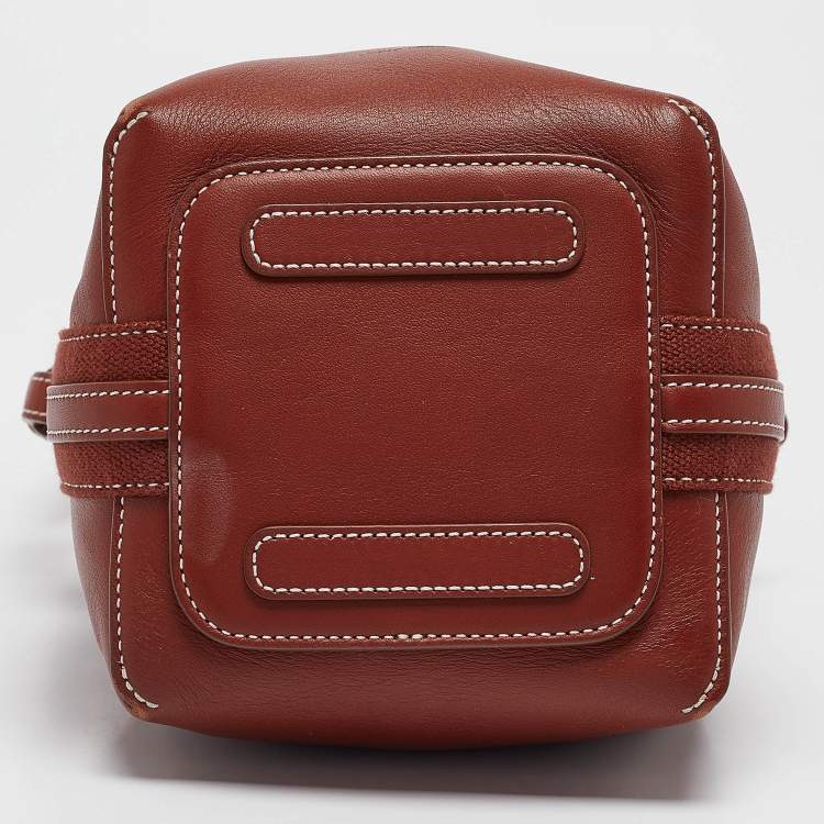 Pre Owned Loro Piana Brick Brown Leather Micro Bale Shoulder Bag